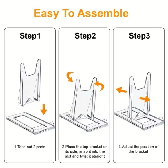 2-Pack set Clear Acrylic Display Stands -Adjustable - Picture 3 of 6